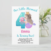 マーメイド4th誕生日パーティの招待状 招待状 (スタンド正面)