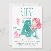 マーメイド4th誕生日招待状 招待状 (正面)