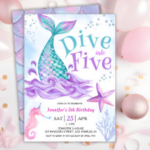  マーメイド5歳の誕生日おめでとう！海にダイブしよう 