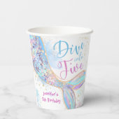 マーメイド5誕生日が5杯に飛び込む紙 紙コップ (裏面)