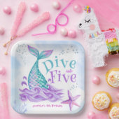 マーメイド5th誕生日が5にダイビング ペーパープレート (パーティー)