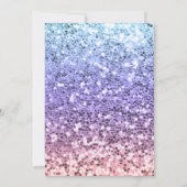 マーメイド6誕生日ガールピンクティール（緑がかった色）ザシーア 招待状 (裏面)