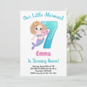 マーメイド7th誕生日パーティーの招待状 招待状 (スタンド正面)