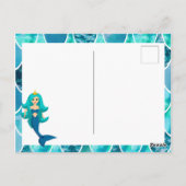 マーメイド9thバースデーパーティーの招待ターコイズ ポストカード (裏面)