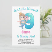 マーメイド9th誕生日パーティーの招待状 招待状 (スタンド正面)