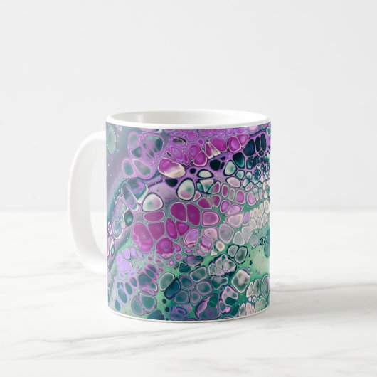 マーメイド・アクリルクール注カラフル抽象芸術 コーヒーマグカップ (正面左)