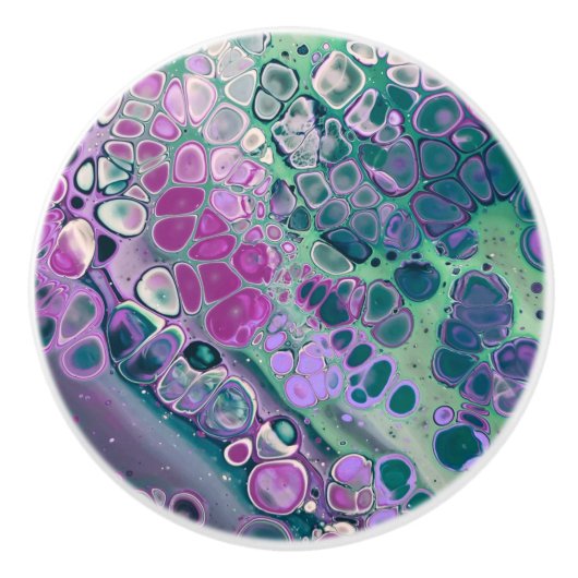 マーメイド・アクリルクール注カラフル抽象芸術 セラミックノブ (正面)