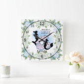 マーメイド |アップし与えない |感動的 | スクエア壁時計 (ホーム)