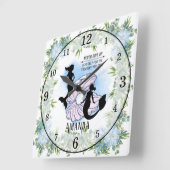 マーメイド |アップし与えない |感動的 | スクエア壁時計 (傾斜)