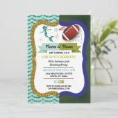 マーメイド&アメリカンフットボールボーイガール誕生日 招待状 (スタンド正面)