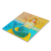 マーメイド・オン・ア・ロック・抽象芸術・アート タイル (側面)