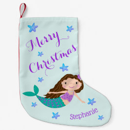 マーメイド クリスマス パープル ギッター 名入れ スモールクリスマスストッキング