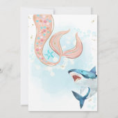 マーメイド&サメの誕生日招待状 共同誕生日 招待状 (裏面)