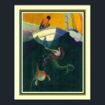 マーメイド&ザシルボート1920プリント16x20 ポスター<br><div class="desc">シャドーランドのマーメイドと帆船1920年ホプミューラーAM著</div>