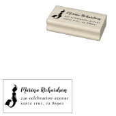 マーメイド |シックなスクリプト名とカスタム差出人住所 ラバースタンプ (押印)