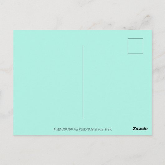 マーメイド&シースタリオンお洒落、ファンタジーユニコーン ポストカード (裏面)