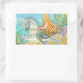 マーメイド&シースタリオン、マーホースユニコーンのステッカー 長方形シール (バッグ)