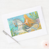 マーメイド&シースタリオン、マーホースユニコーンのステッカー 長方形シール (封筒)