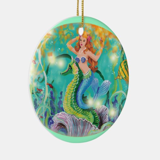 マーメイド&シーホースのクリスマスオーナメントギフト セラミックオーナメント (右)