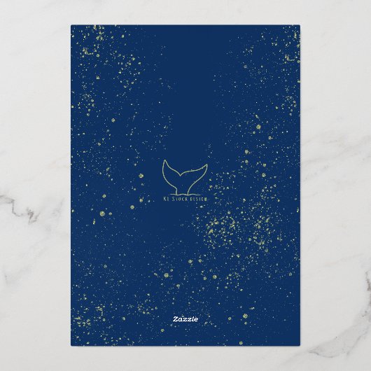 🧜 ♀️‍マーメイド&シーホースビーチクリスマス 箔シーズンカード (裏面)