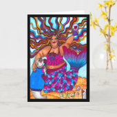 マーメイド&シールビーチカード カード (黄色い花)