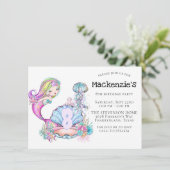 マーメイド シー ライフ | オーダーメイドの年齢の誕生日パーティー 招待状 (スタンド正面)
