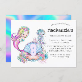マーメイド シー ライフ | オーダーメイドの年齢の誕生日パーティー 招待状
