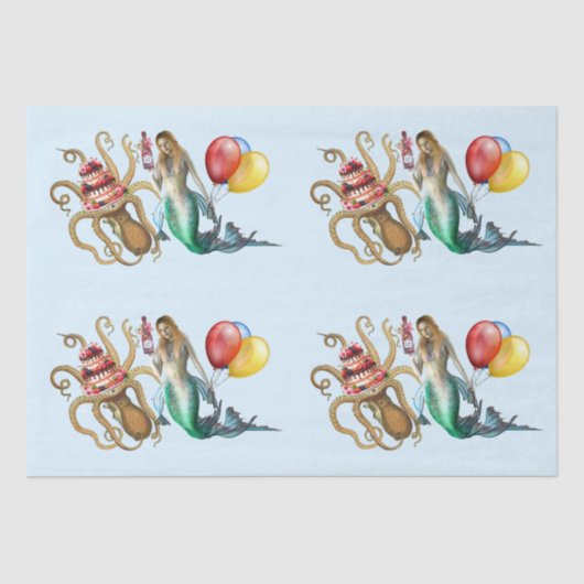 マーメイド&タコパーティーティッシュペーパー 薄葉紙 (正面)