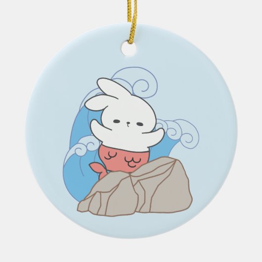 マーメイド・バニー・アドベンチャーズ夏のおもしろい セラミックオーナメント (正面)