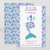 マーメイド バースデー マーメイド ナンバー1 招待状 (正面/裏面)