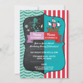 マーメイド&パイレーツジョイントボーイガール誕生日招待状 招待状 (正面)