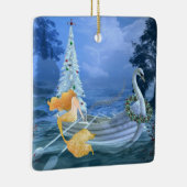 マーメイド、パーソナライズされたスワンボート、クリスマスツリー セラミックオーナメント (右)