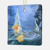 マーメイド、パーソナライズされたスワンボート、クリスマスツリー セラミックオーナメント (左)