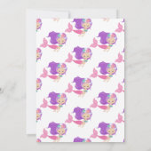 マーメイド ピンク パープル 誕生日パーティー招待状 招待状 (裏面)