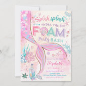 マーメイド フォームパーティー 誕生日招待状 招待状 (正面)