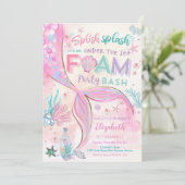 マーメイド フォームパーティー 誕生日招待状 招待状 (スタンド正面)