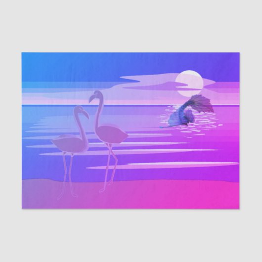 マーメイド&フラミンゴティッシュペーパー 薄葉紙 (正面)