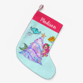マーメイド&フレンズ飾のクリスマスツリー名 スモールクリスマスストッキング (正面 (吊り時))