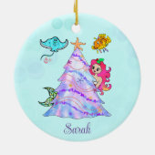 マーメイド&フレンズ飾のクリスマスツリー名 セラミックオーナメント (裏面)