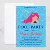 マーメイド プールパーティーの招待状 招待状 (正面/裏面)
