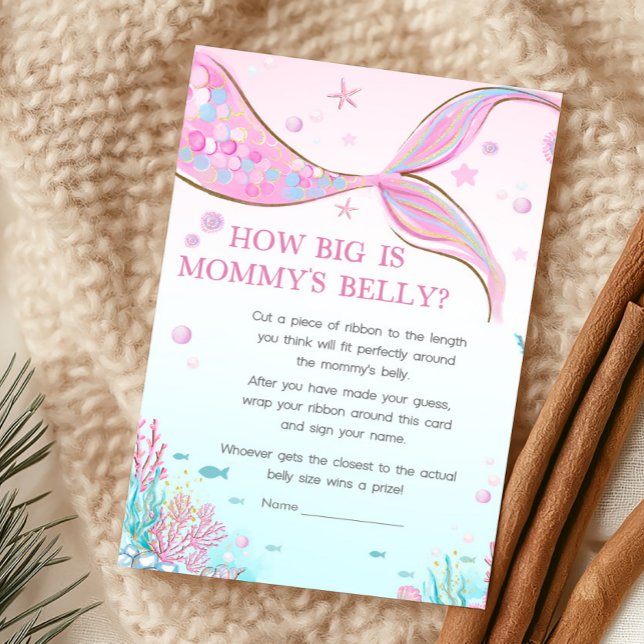 マーメイド ベビーシャワー ママのお腹はどのくらい大きいの?ゲーム (Under the Sea Baby Shower How Big Is Mommy's Belly Game)