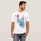マーメイド・マット 人魚の幻想的な犬 Tシャツ (正面フル)