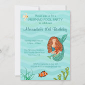 マーメイド&マーキャットバースデーパーティーの招待 招待状 (正面)
