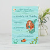 マーメイド&マーキャットバースデーパーティーの招待 招待状 (スタンド正面)