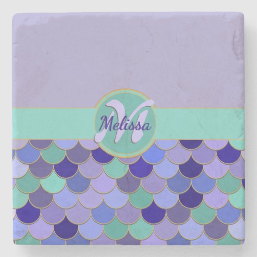 🧜 ♀️ マーメイド・モノグラム ストーンコースター (正面)