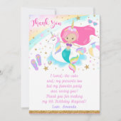 マーメイド&ユニコーンサンキューカード 招待状 (正面)