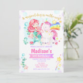 マーメイド&ユニコーンマジカル誕生日招待状 招待状 (スタンド正面)