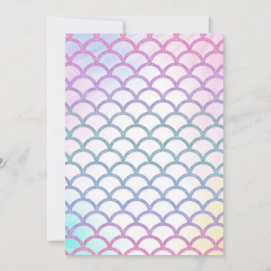 マーメイド&ユニコーン誕生日招待状魔法パーティー 招待状 (裏面)