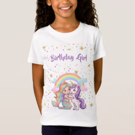 マーメイド ユニコーン バースデーガール Tシャツ