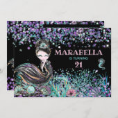 *～*マーメイド・ラクセ21グラムアンダーザシー誕生日 招待状 (正面/裏面)